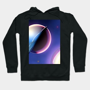 STYLISH SURREAL PURPLE  AND BLUE PLANETS Hoodie